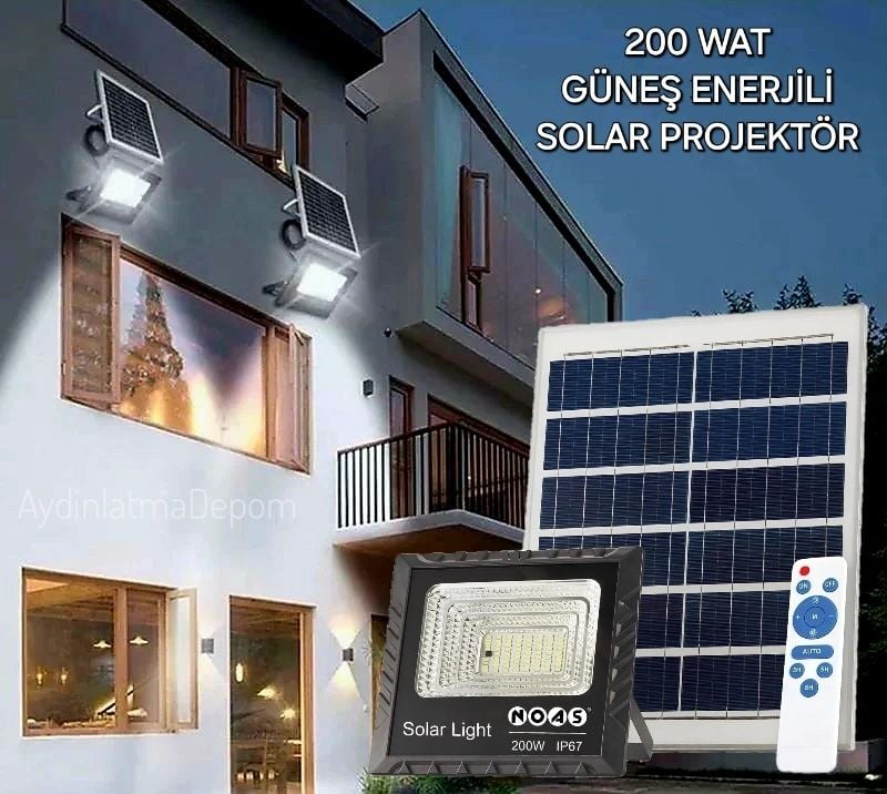 Noas 200W Solar Projektör Beyaz Işık