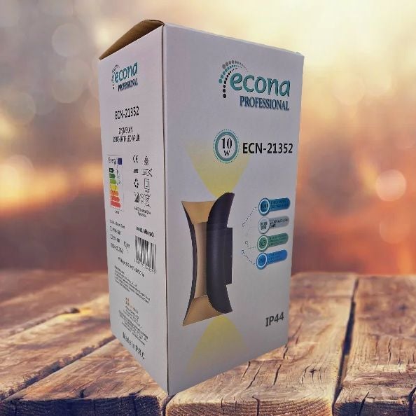 ECONA 10W SİYAH GOLD ÇİFT YÖN DEKORATİF APLİK GÜNIŞIĞI