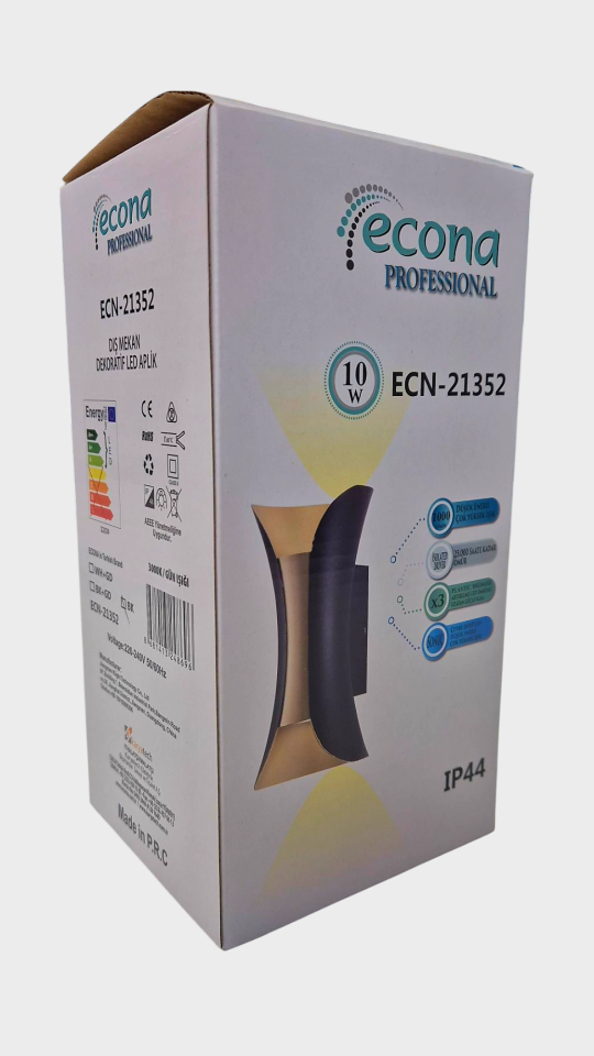 ECONA 10W SİYAH GOLD ÇİFT YÖN DEKORATİF APLİK GÜNIŞIĞI