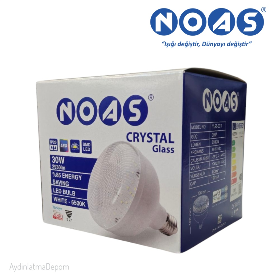 NOAS 30W KRİSTAL TORCH AMPUL BEYAZ