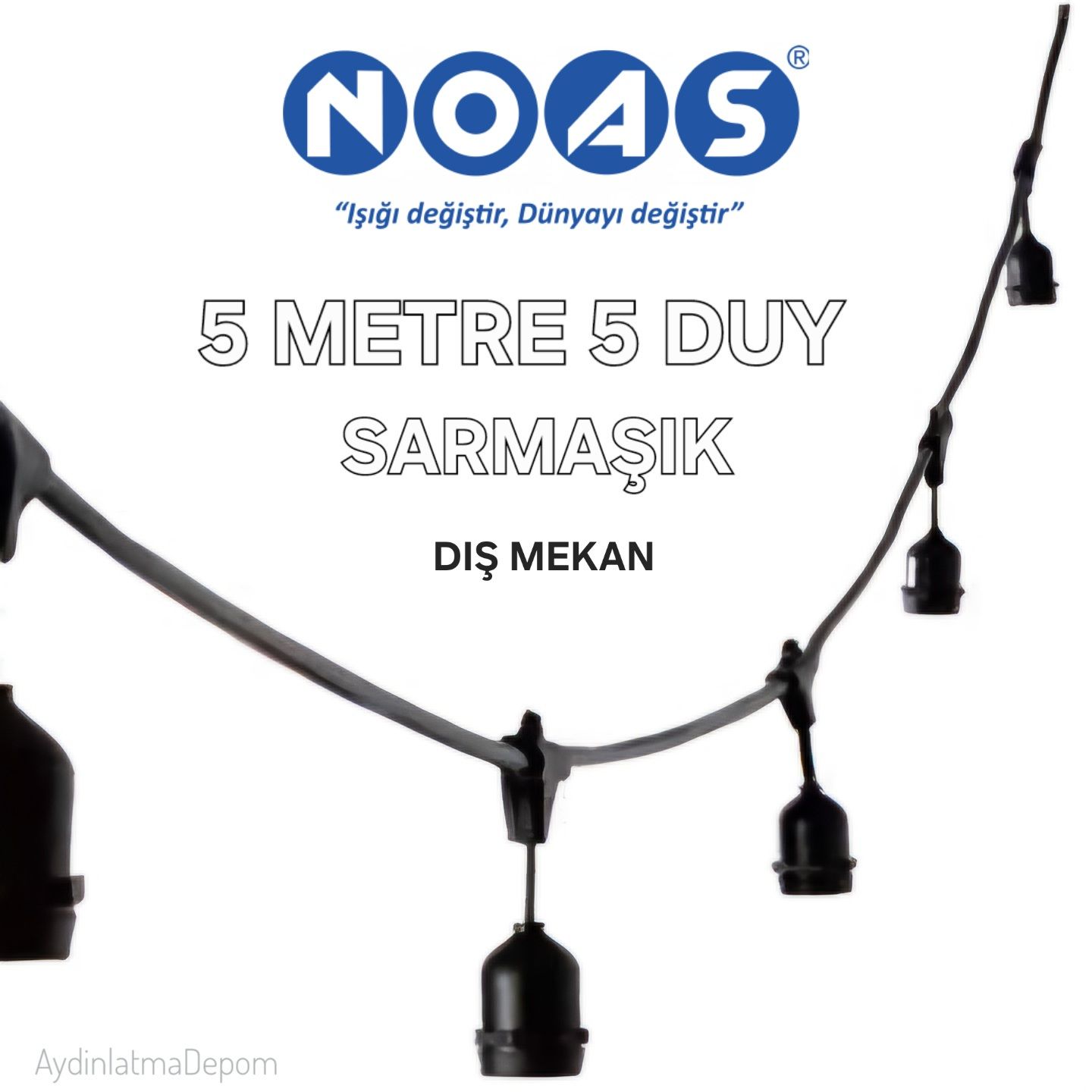 NOAS  Mykonos Sarmaşık 5 Metre 5 Duy Dış Mekan Eklenebilir Kablo