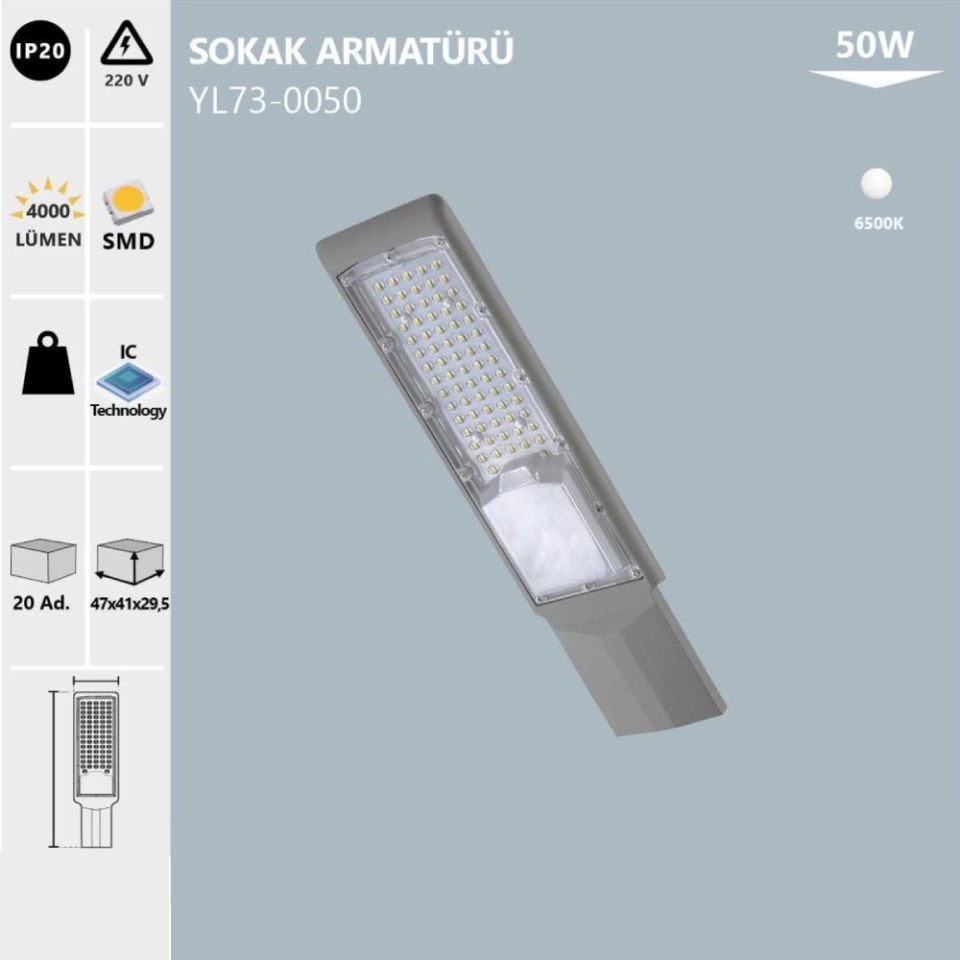 Noas 50W Sokak Armatürü Beyaz Işık