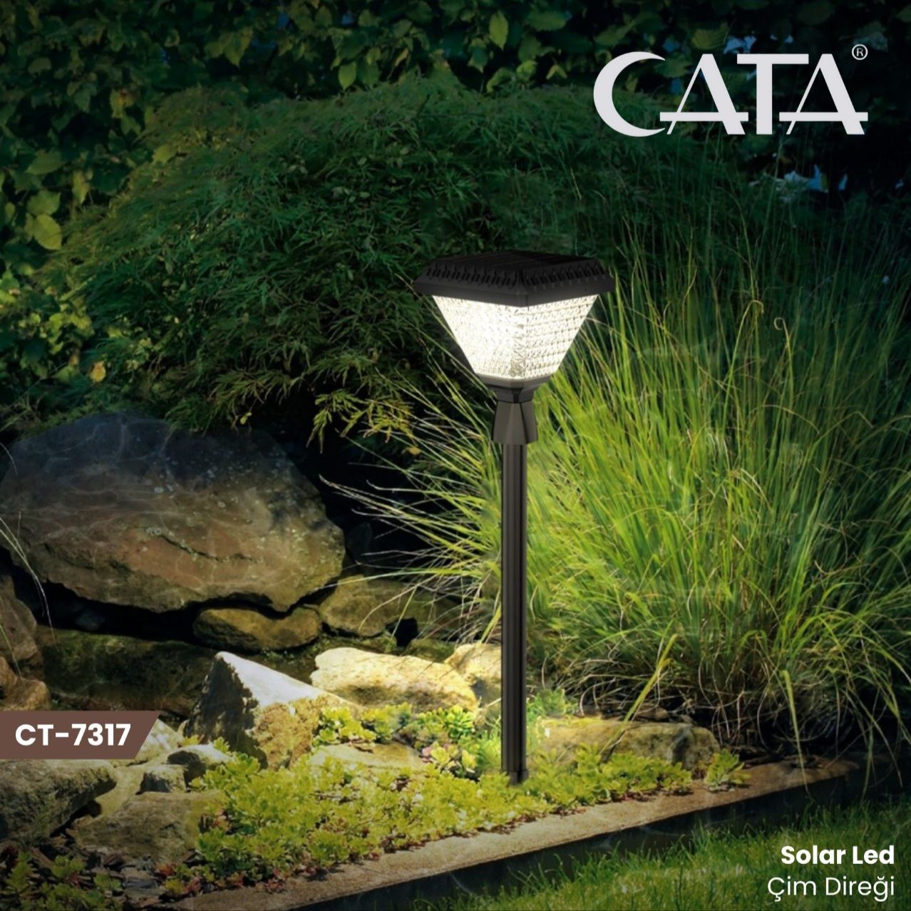 CATA CT-7317 30W Solar Led Çim Direği