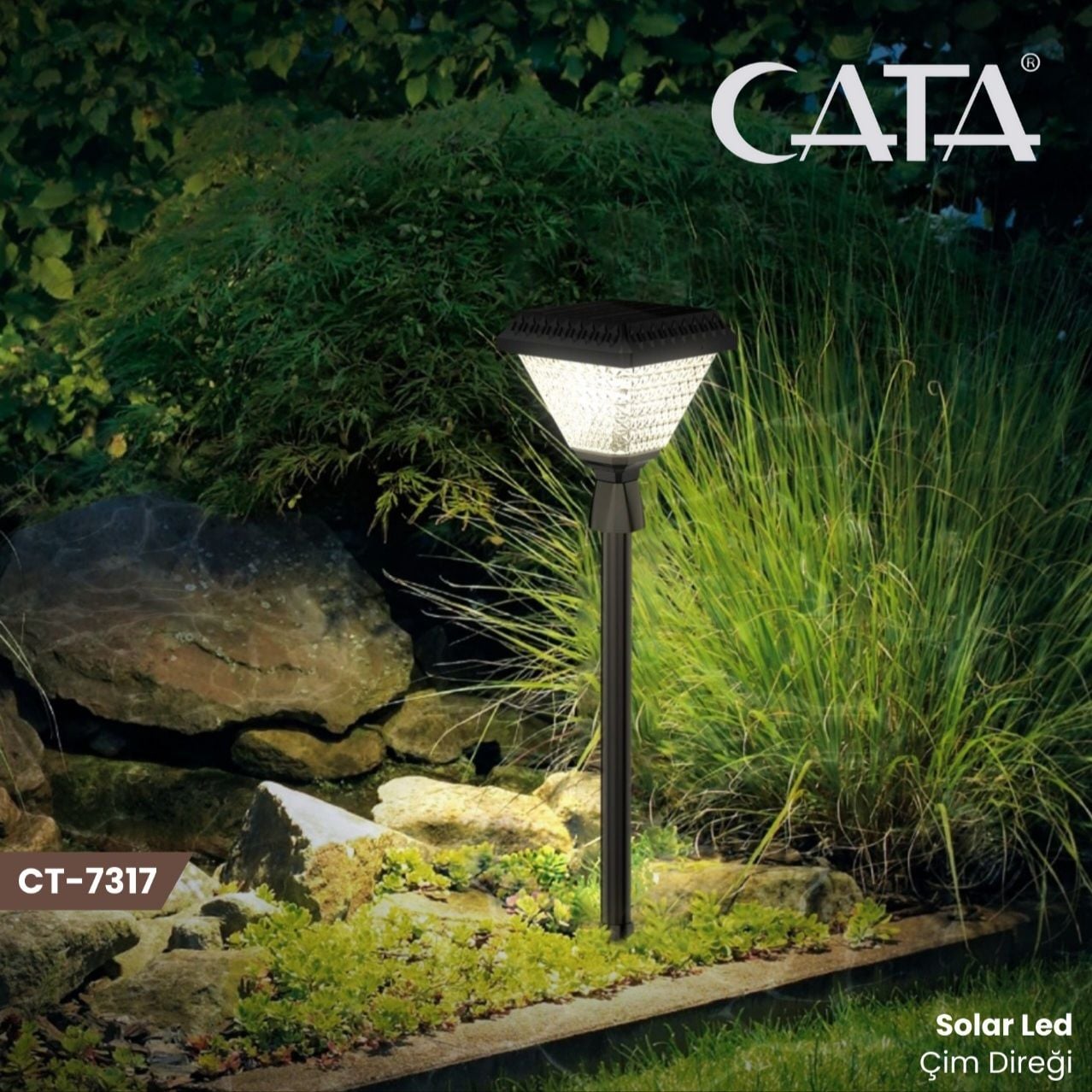 CATA CT-7317 30W Solar Led Çim Direği