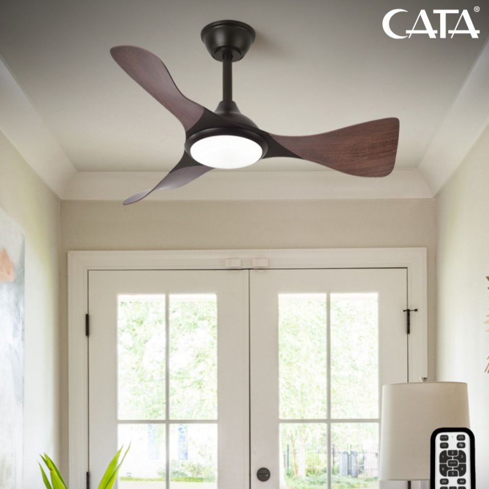 Cata Bern Ledli Tavan Vantilatörü Ahşap Kumandalı 3 Renk