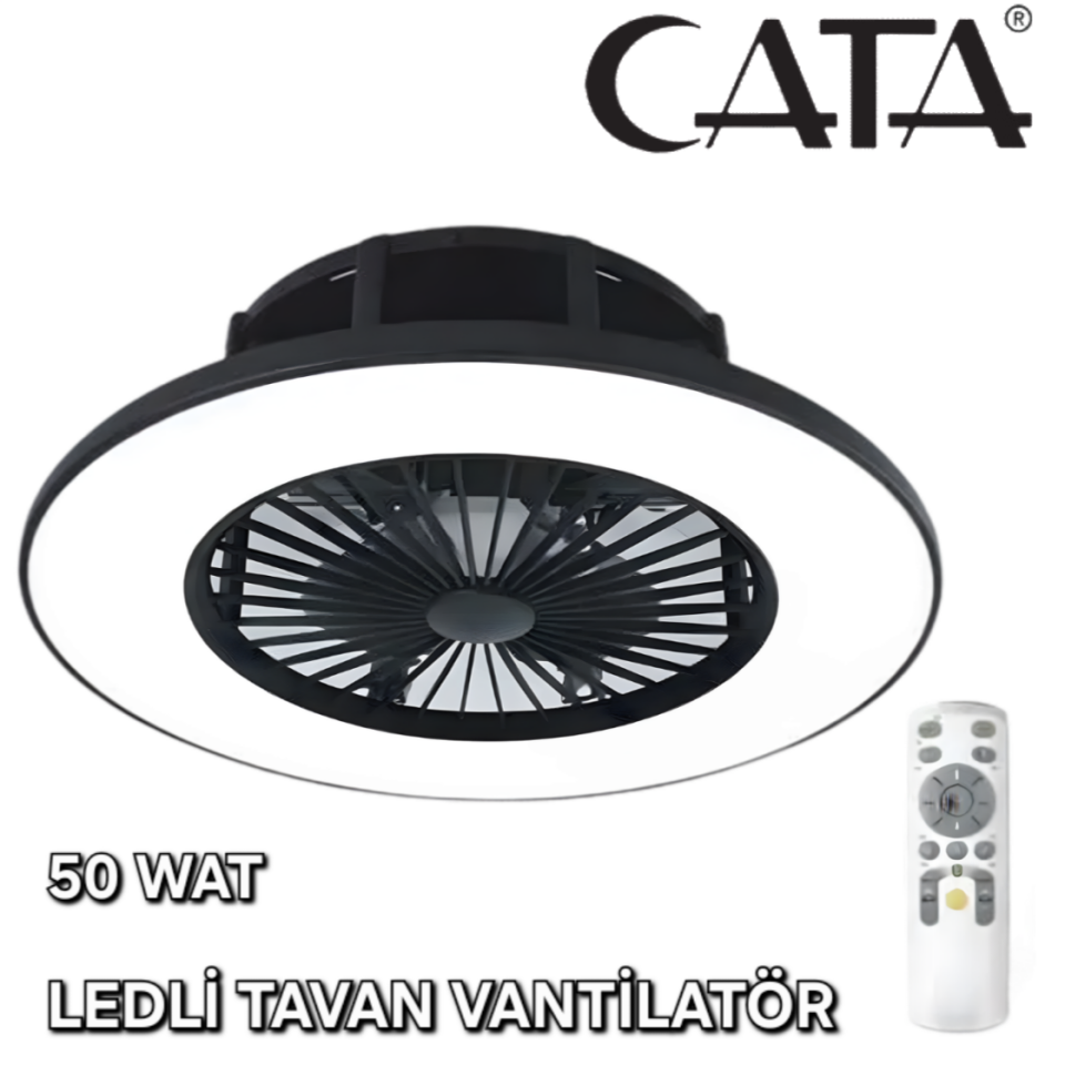 Cata Yıldız Ledli Tavan Vantilatörü Kumandalı 3 Renk