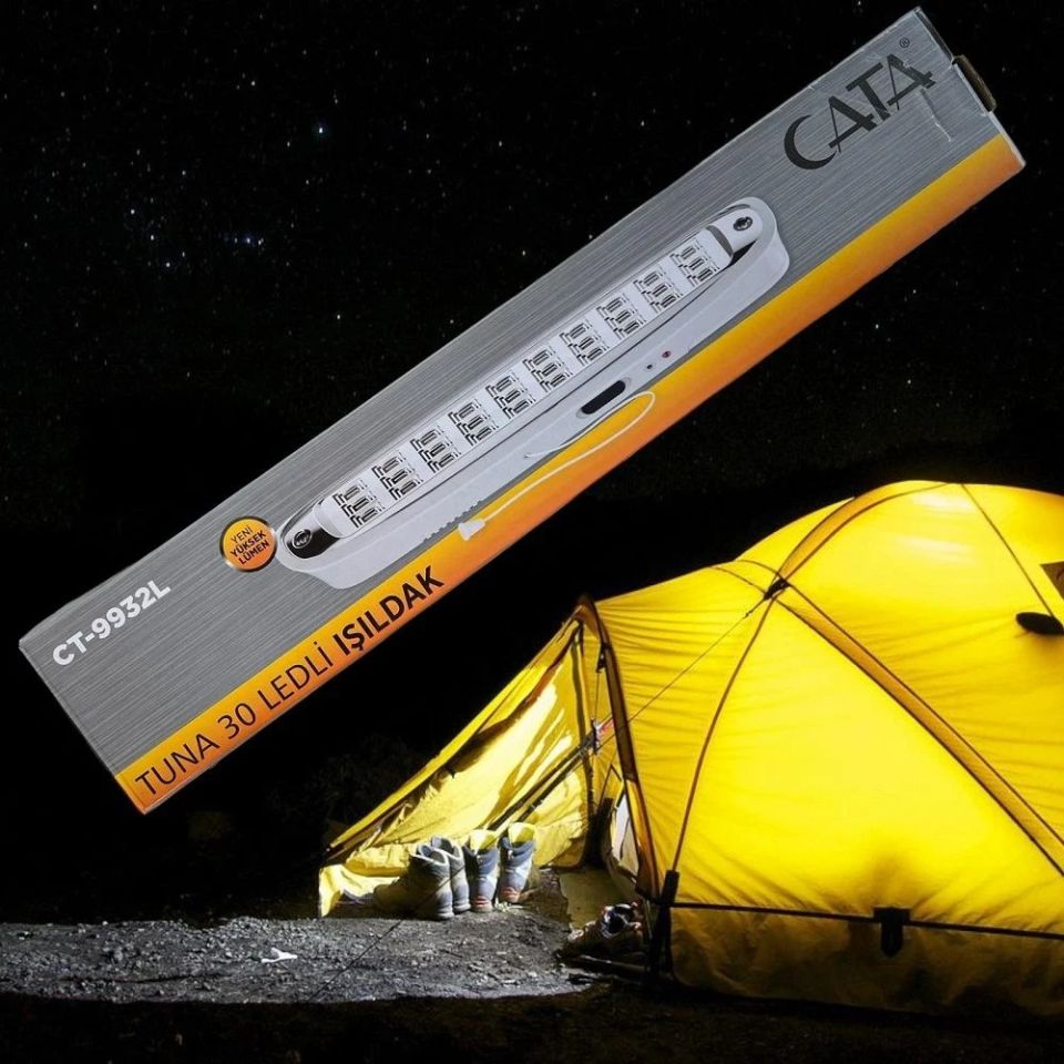 Cata 30 Ledli 3W Şarjlı Işıldak Beyaz Işık