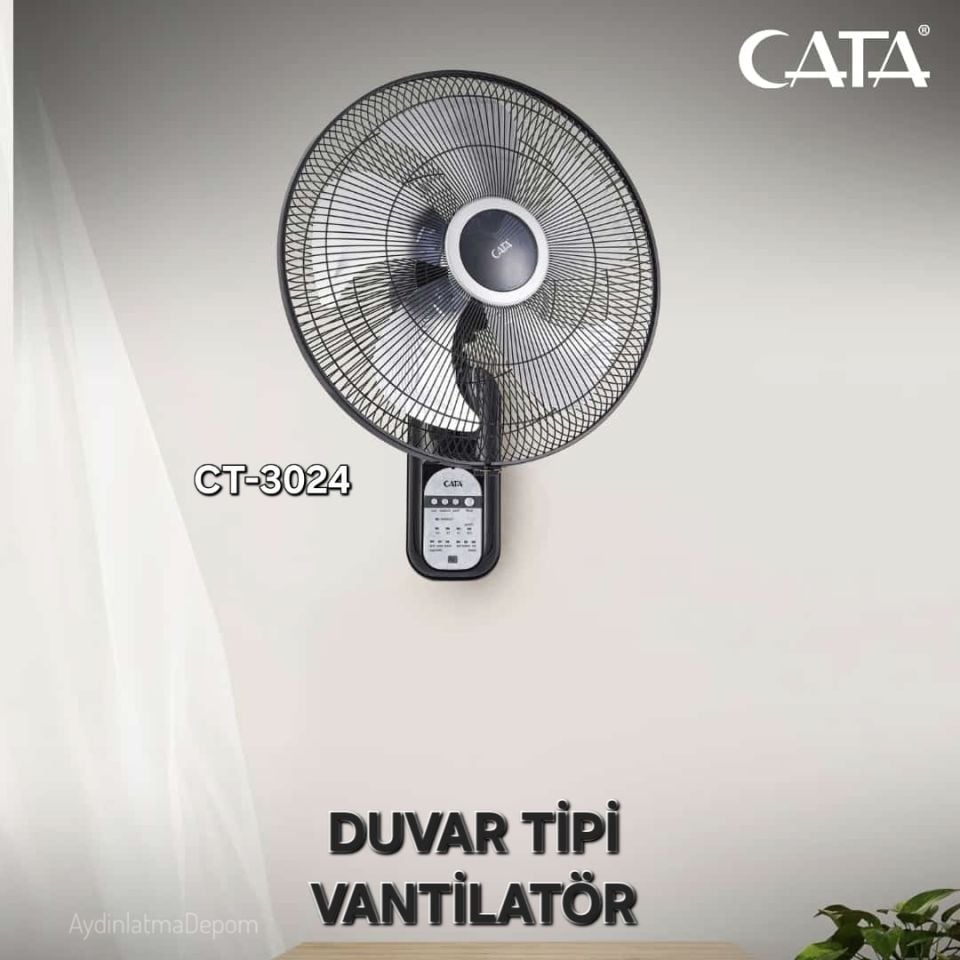 Cata Altay Premium Duvar Tipi Vantilatör Kumandalı