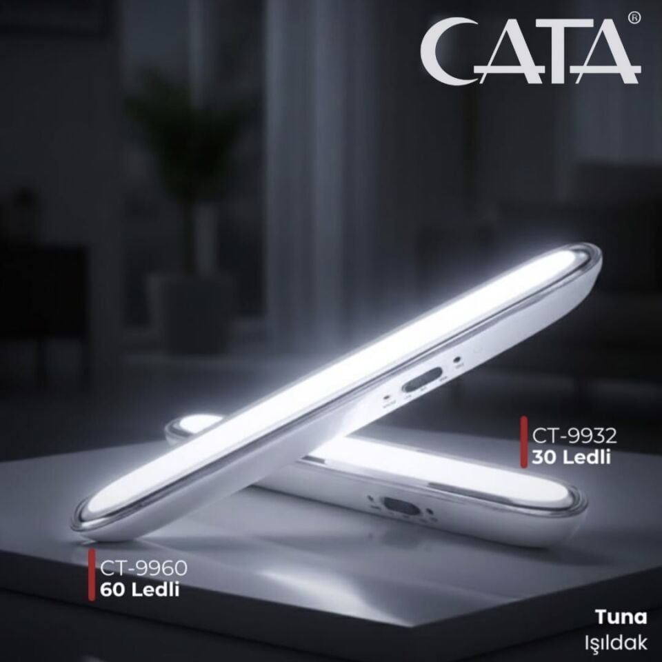 Cata 60 Ledli 6W Şarjlı Işıldak Beyaz Işık