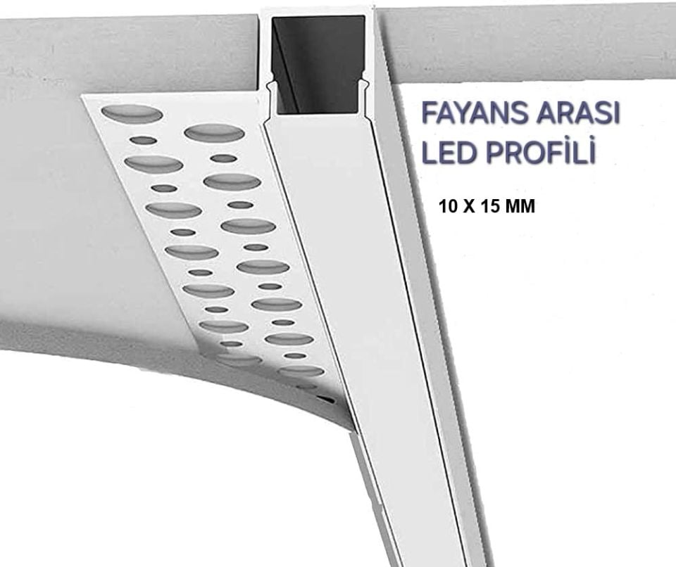 Alüminyum 10x15 MM Fayans Led Kanalı (3 Metre Boyu)