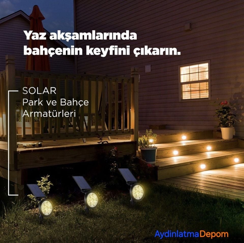 Noas 7W Led Solar Bahçe Armatürü Gün Işığı