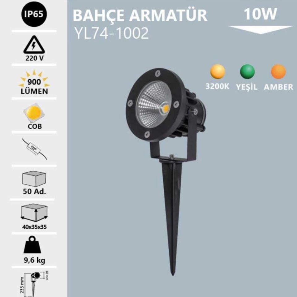 Noas 10W Led Bahçe Armatürü Yeşil Renk