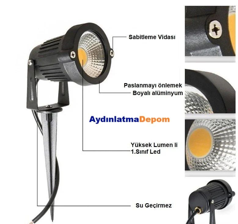Noas 10W Led Bahçe Armatürü Amber Renk