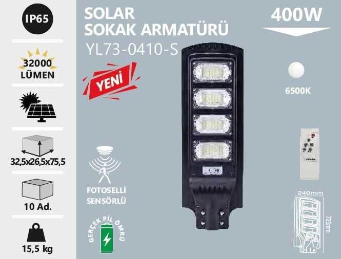 Noas Mega 400W Solar Sokak Armatürü
