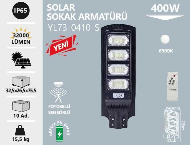 Noas Mega 400W Solar Sokak Armatürü