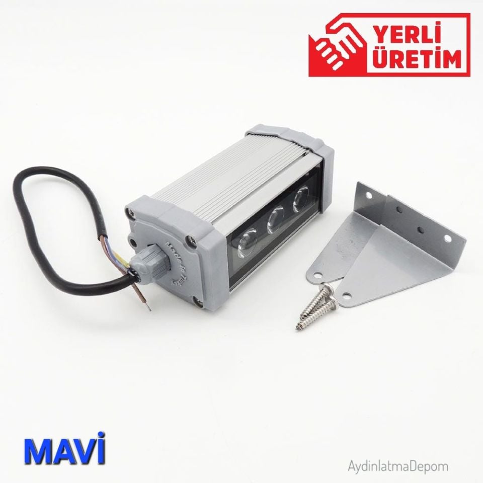 3W 10Cm Wallwasher Mavi