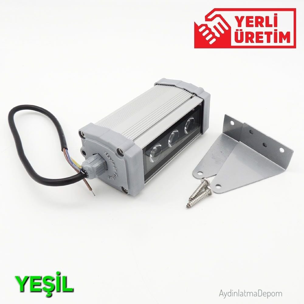 3W 10Cm Wallwasher Yeşil