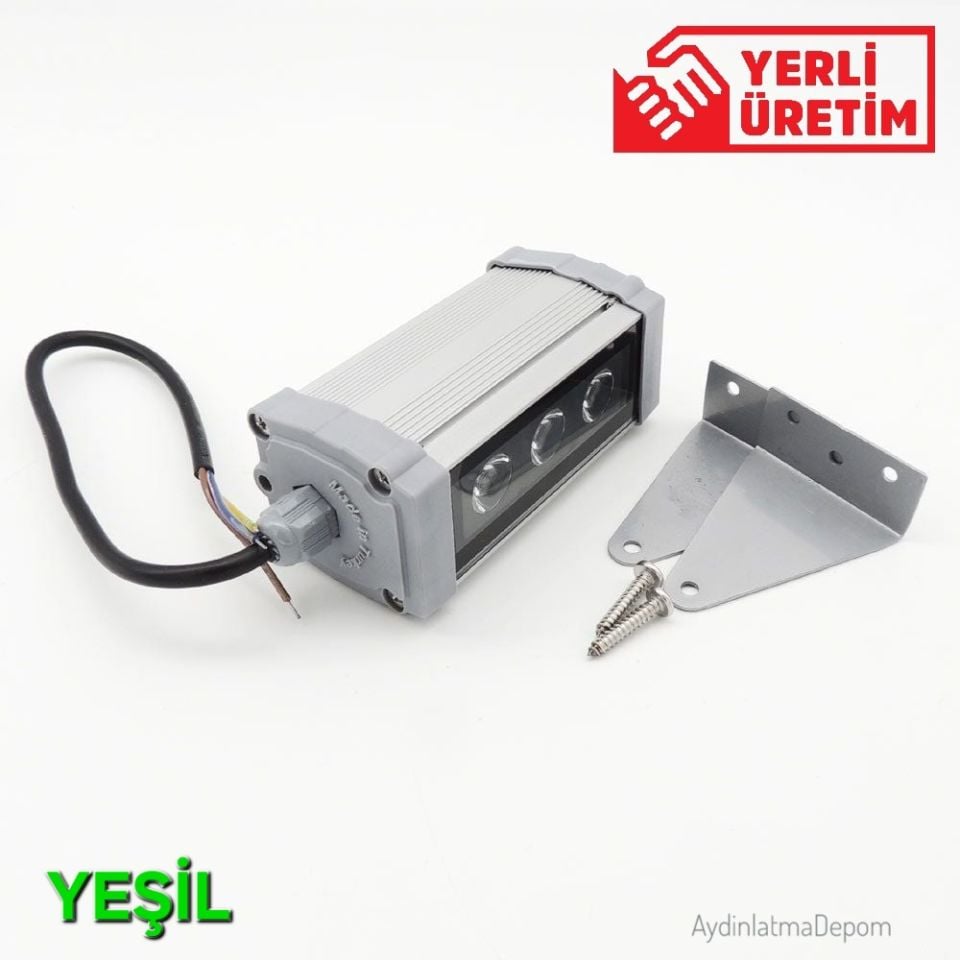 3W 10Cm Wallwasher Yeşil