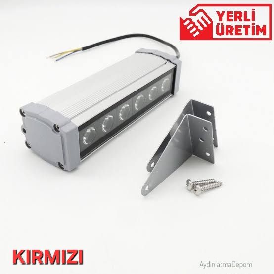 6W Led Wallwasher 20Cm Kırmızı
