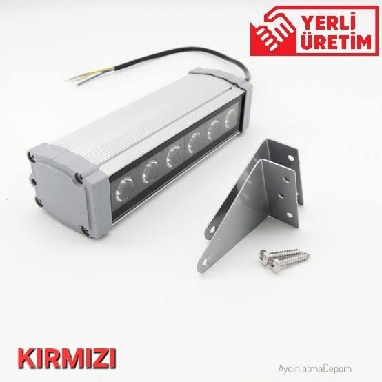 6W Led Wallwasher 20Cm Kırmızı