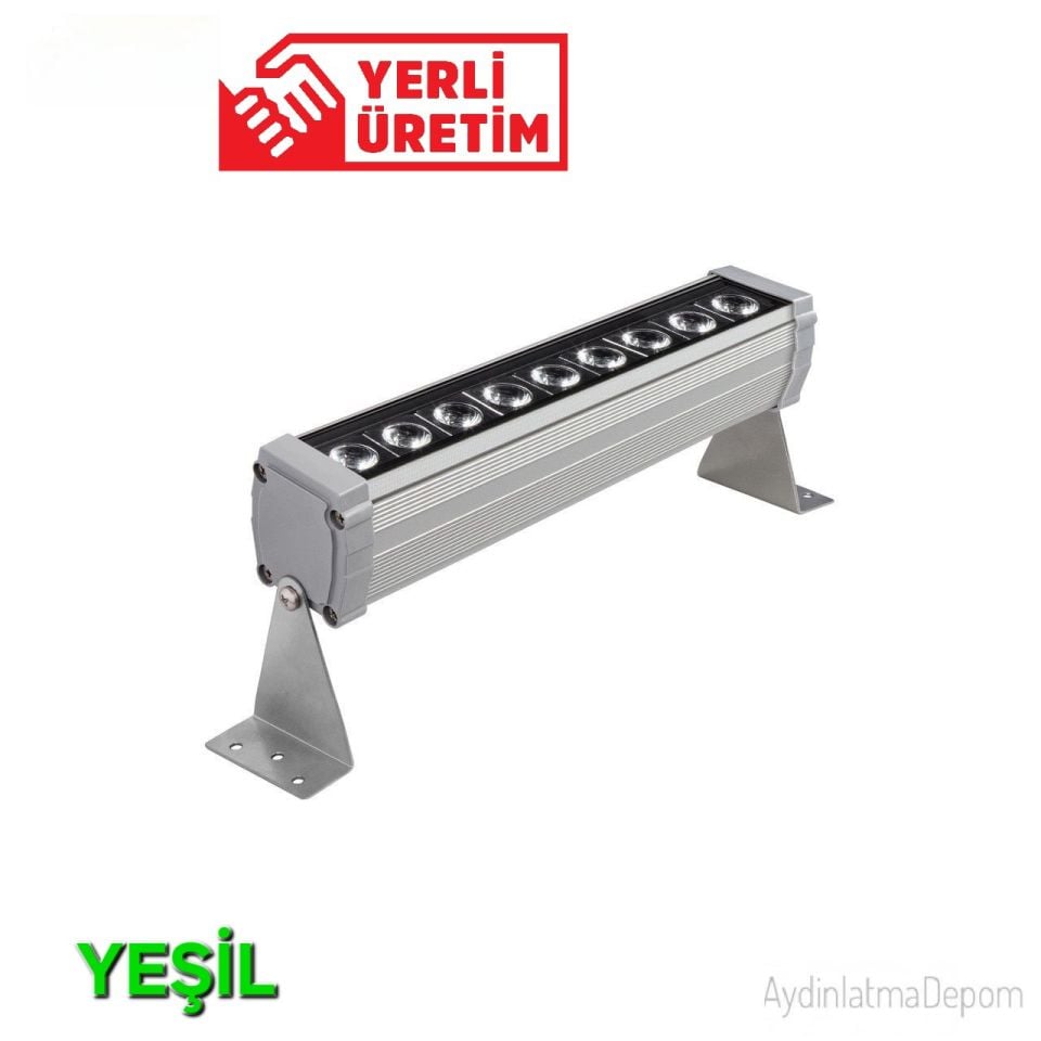 9W 30Cm Wallwasher Yeşil