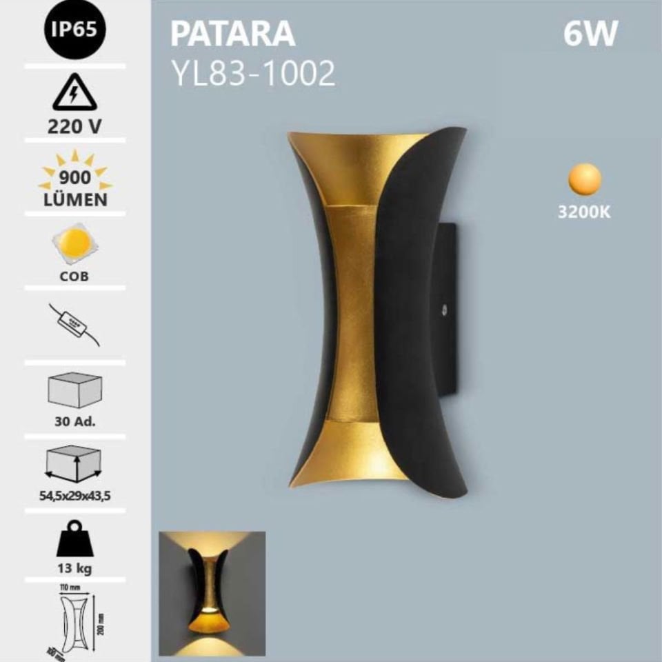 Noas 10W Dış Mekan Aplik Günışığı- Patara