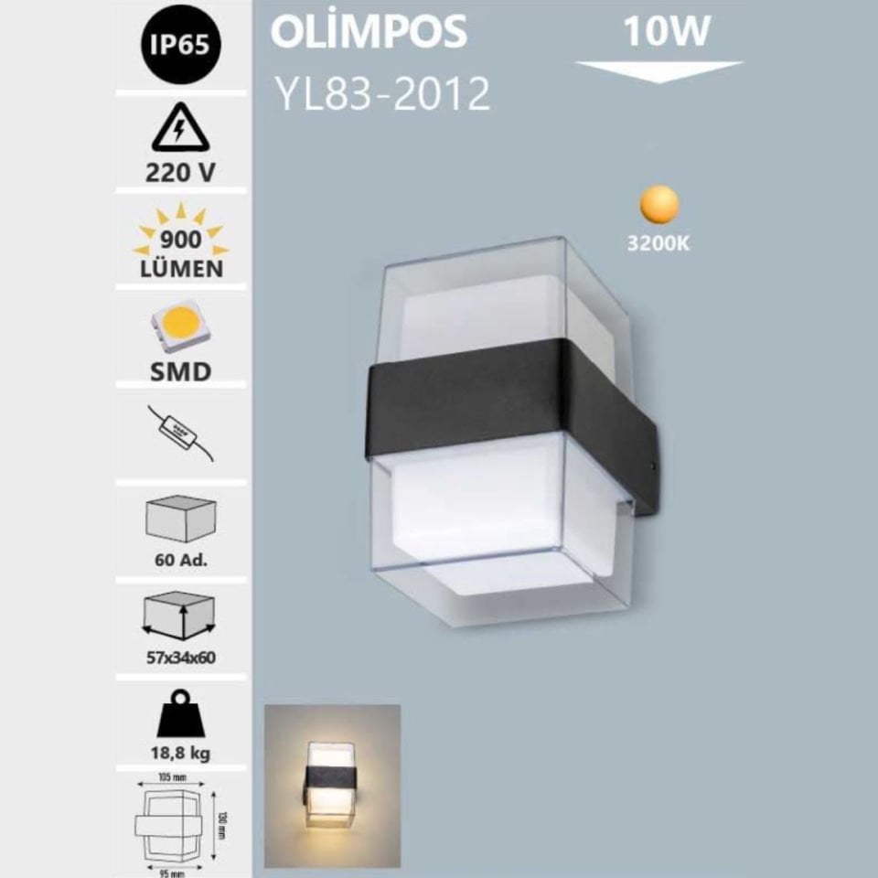 Noas 10W Dış Mekan Aplik Günışığı- Olimpos