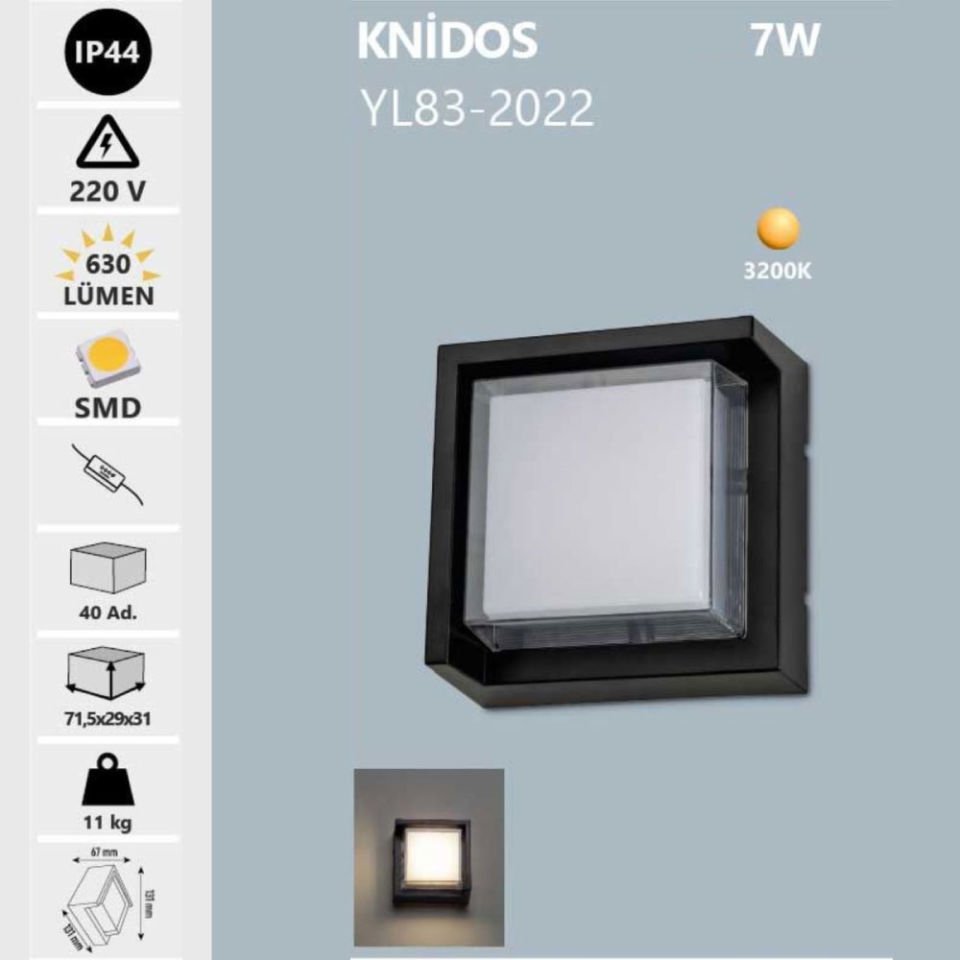 Noas 7W Dış Mekan Aplik Günışığı- Knidos