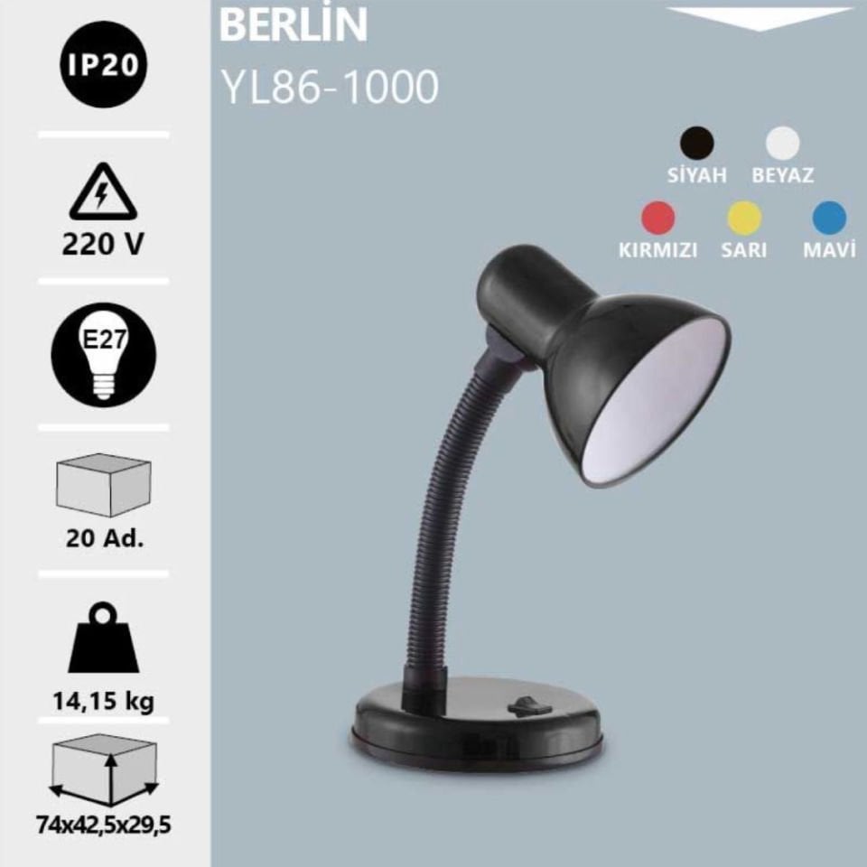 Noas E27 Duy Sarı Masa Lambası - Berlin