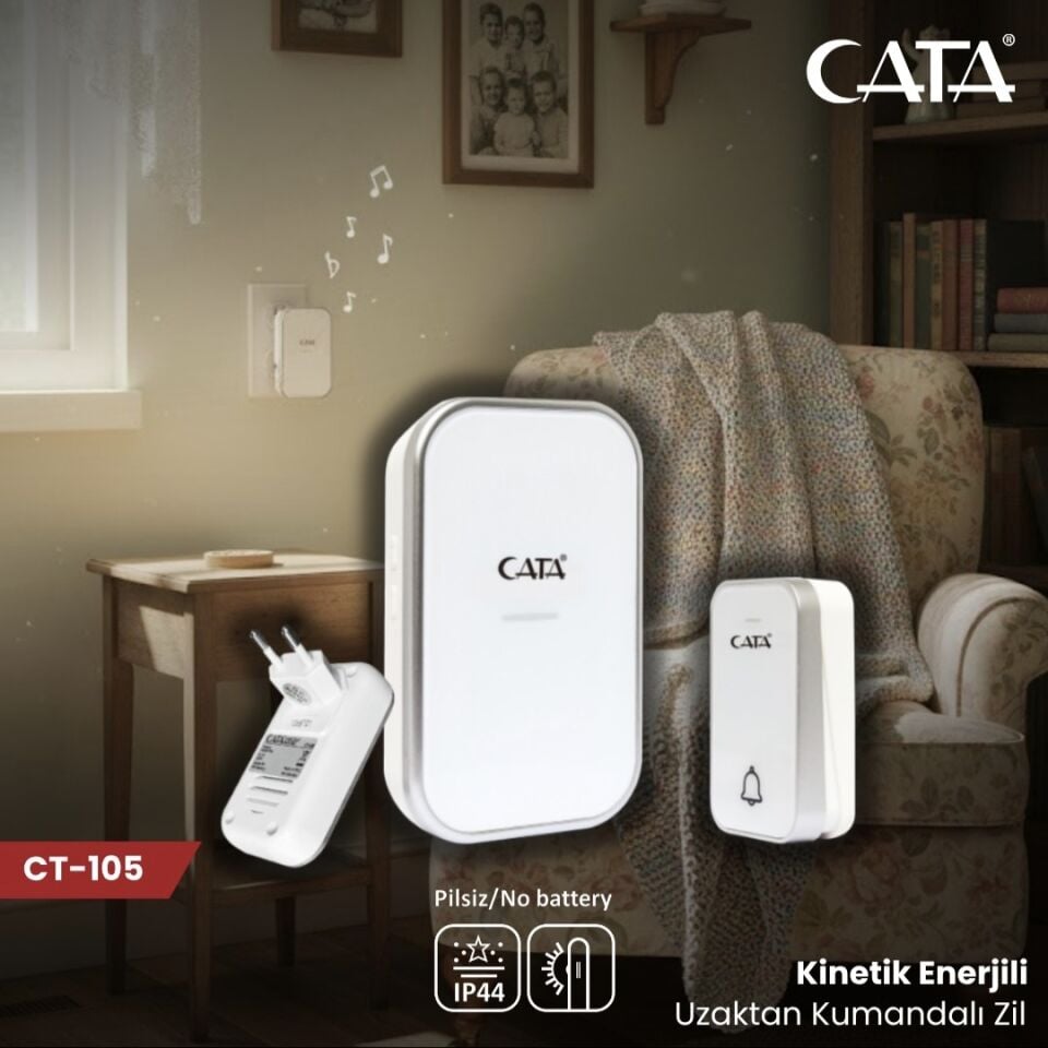 Cata Kinetik Enerjili Kablosuz Zil CT-105