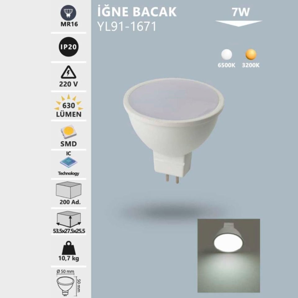 Noas 7 W Mr16 Led Çanak Ampul Gün Işığı