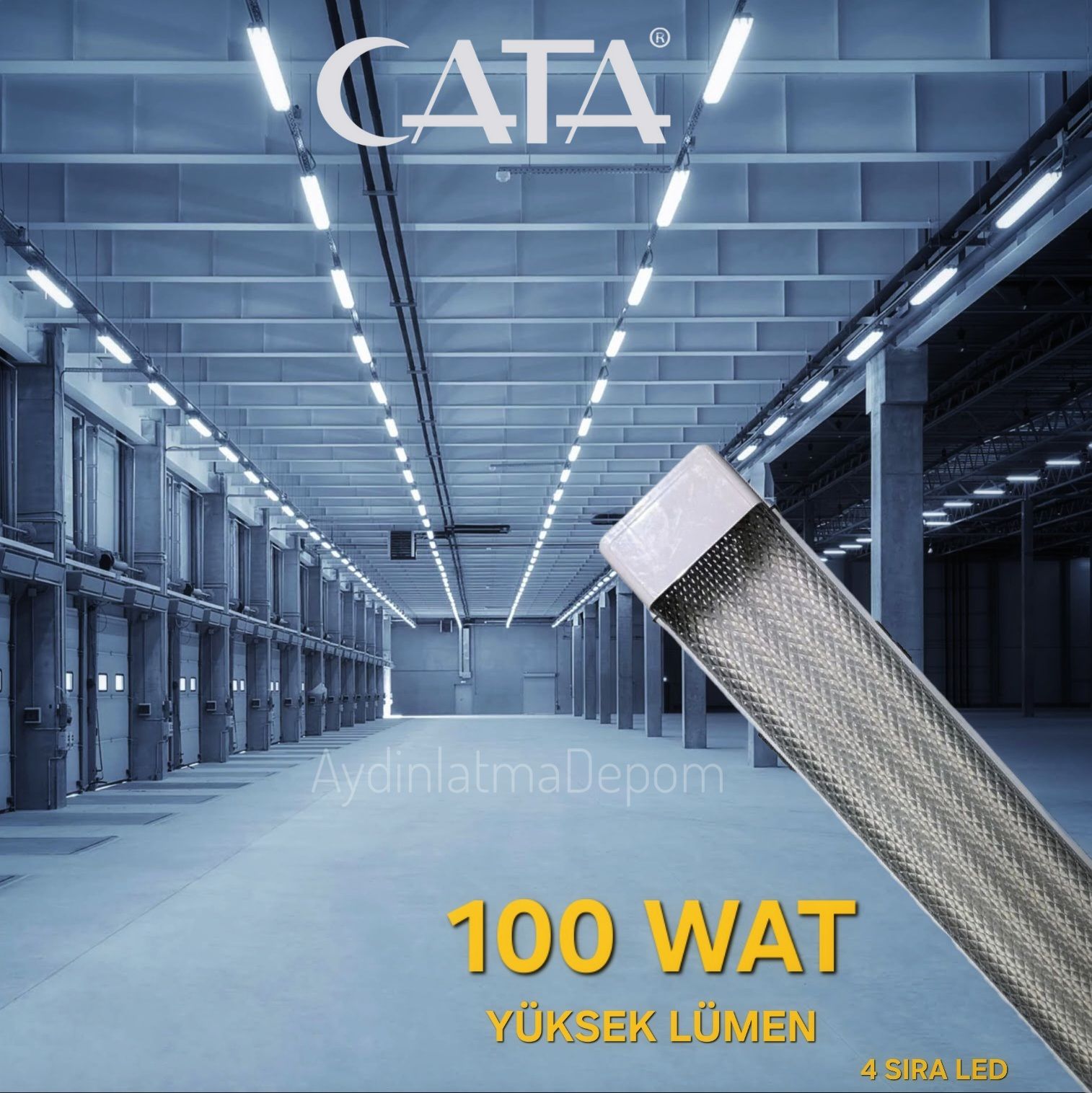 Cata 100W Krıstal Yatay Bant Armatür Beyaz Işık
