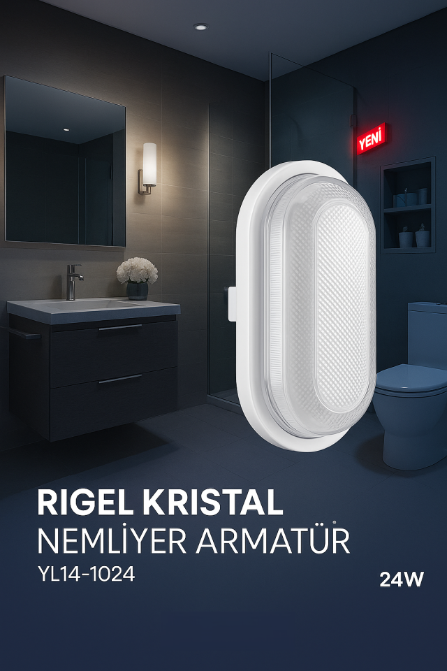 NOAS Rigel Kristal Nemliyer Armatür Beyaz Işık