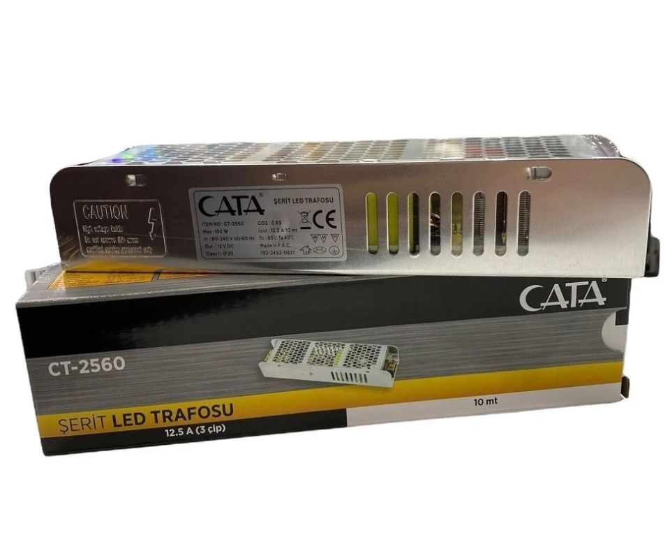 Cata 12.5 Amper Slim Şerit Led Trafosu Fansız ( 150 W )