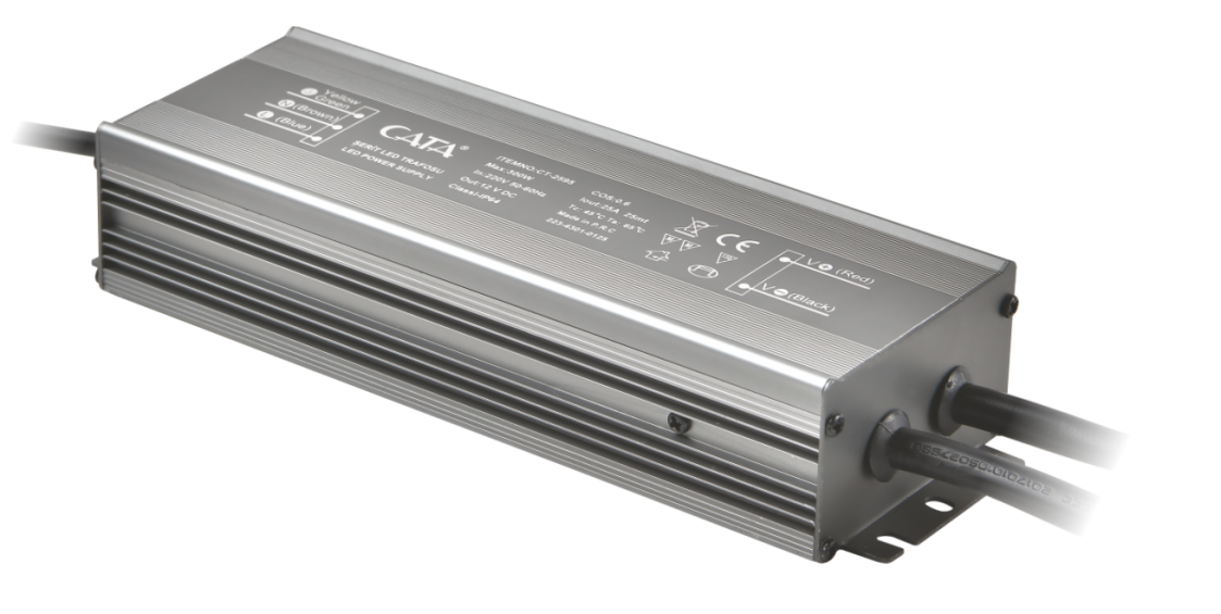 Cata 25 Amper 250 Watt Dış Mekan Şerit Led Trafo Slim