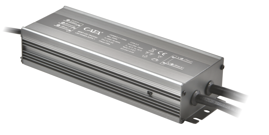 Cata Premium 12 Volt 25 Amp Dış Mekan Şerit Led Trafo