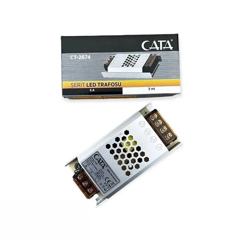 Cata 5 Amper İç Mekan Fansız Slim Şerit Led Trafo