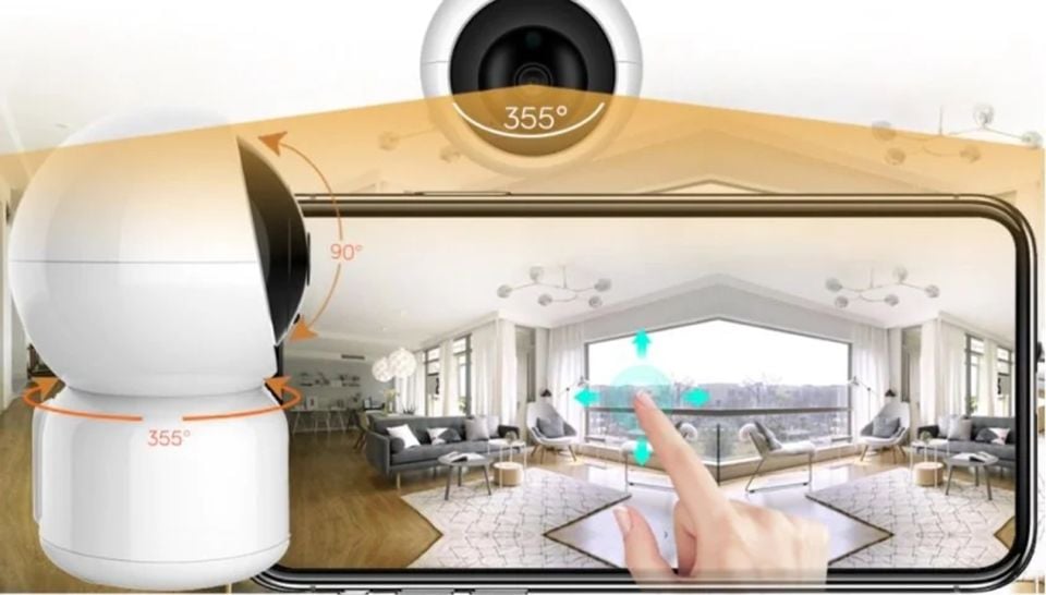 Cata  360 Derece Dönebilen Wi-Fi Akıllı IP Kamera ( Full Hd-1080P )