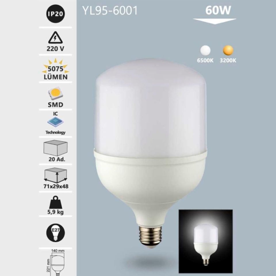 Noas 60W Led Torch Ampul Gün Işığı