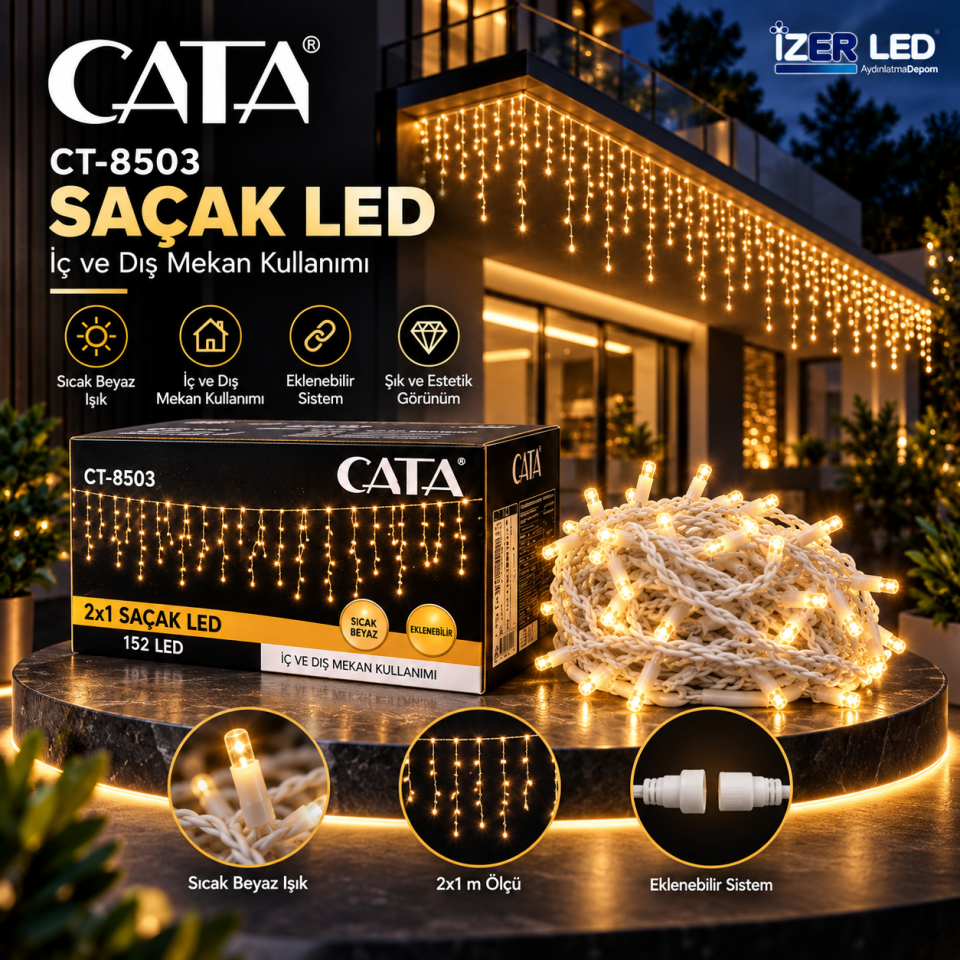 CATA 2X1 SAÇAK LED DIŞ MEKAN FLAŞLI