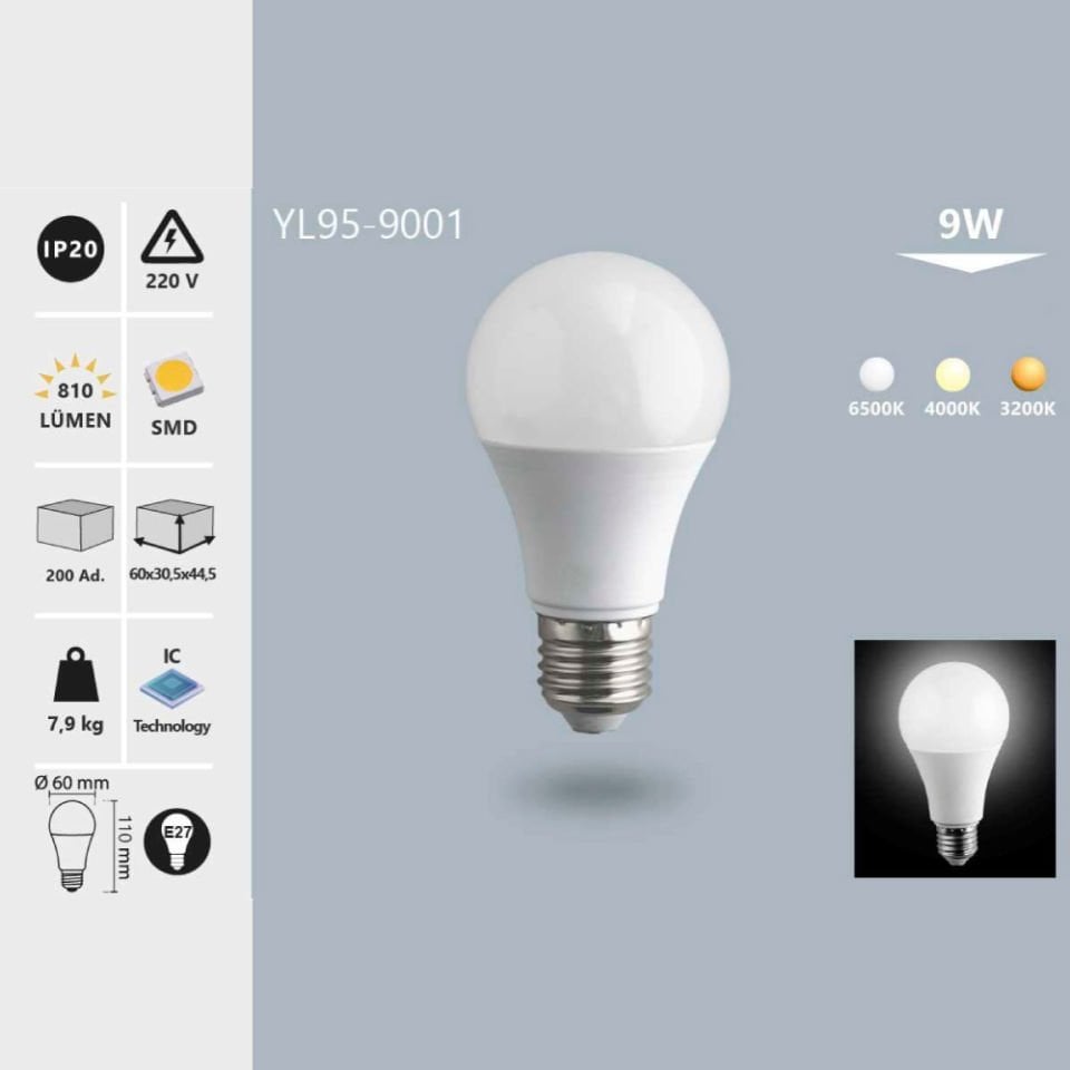 Noas 9W Led Ampul 4000K