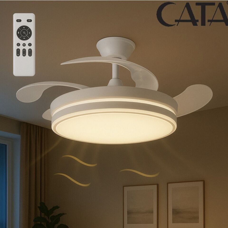 CATA Basel Ledli Tavan Vantilatörü 3 Renk