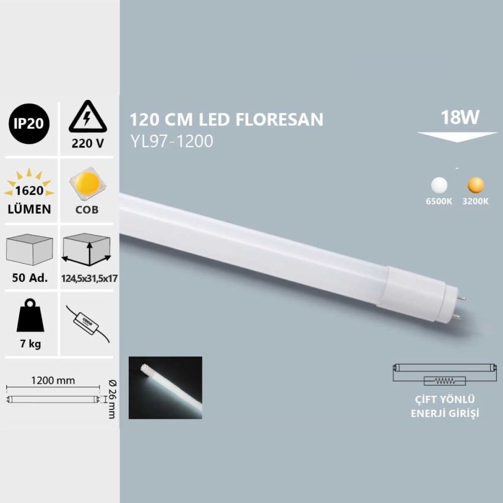 Noas 18W 120 Cm Floresan  Gün Işığı