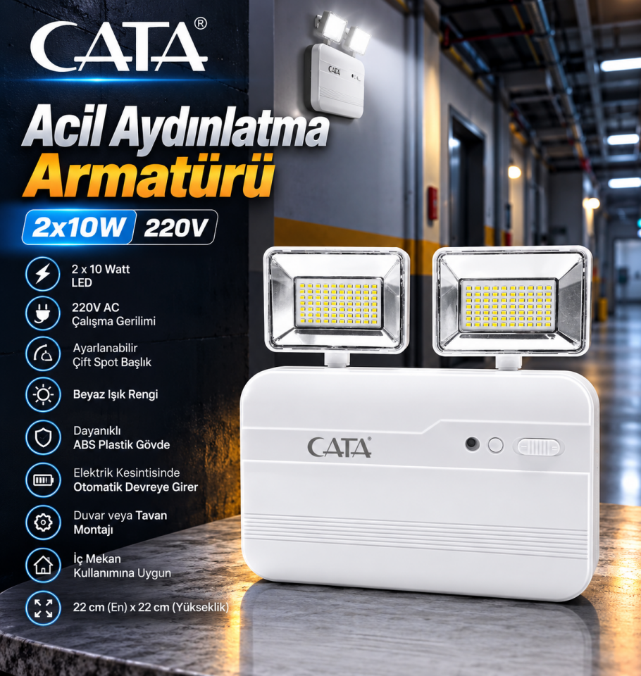 CATA ACİL AYDINLATMA ARMATÜRÜ 2X10W