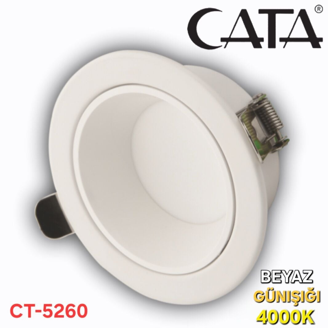 8W Başak Led Armatür (Beyaz Kasa) (3 Renk)