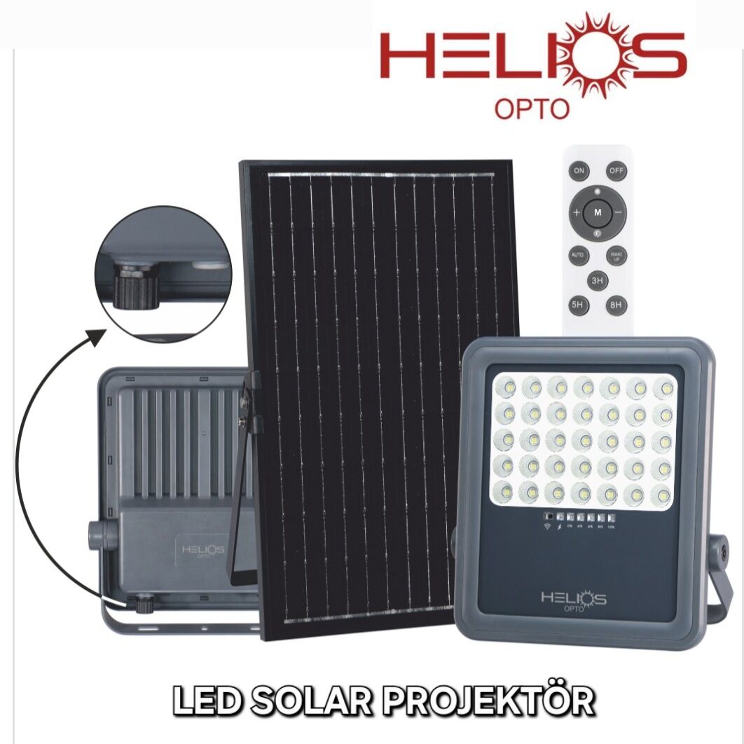 HELİOS 300 WAT IP65 SOLAR PROJEKTÖR BEYAZ