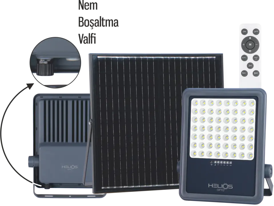 HELİOS 400 WAT IP65 SOLAR PROJEKTÖR BEYAZ