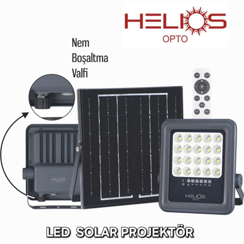 HELİOS 100 WAT IP65 SOLAR PROJEKTÖR BEYAZ