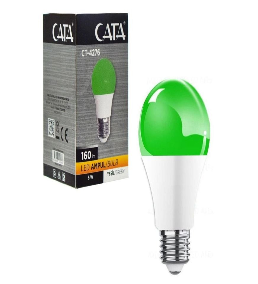 Cata 6W Led Ampul Yeşil Renk E27 Duy