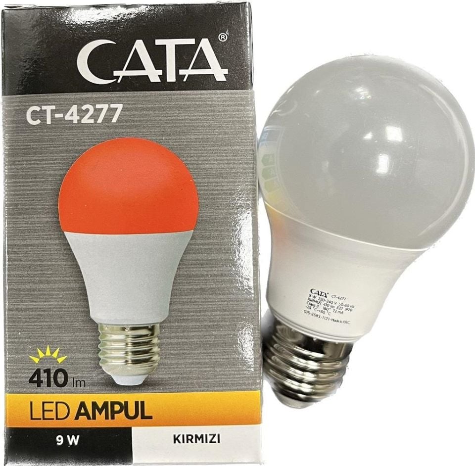 Cata 9W Kırmızı Renk Led Ampul